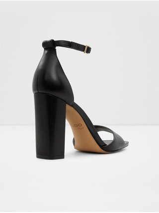 Černé dámské kožené sandály na vysokém podpatku ALDO Enaegyn 