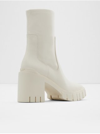Bílé dámské kotníkové boty na podpatku ALDO Upstage 