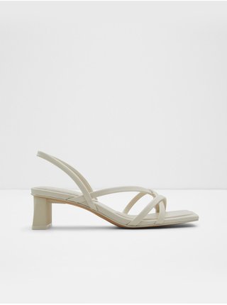 Bílé dámské sandály na nízkém podpatku ALDO Minima 
