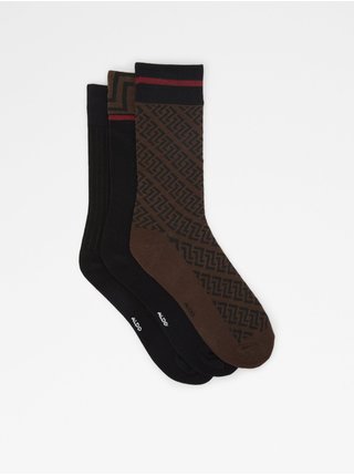 Sada tří párů pánských ponožek v černé a hnědé barvě ALDO Lebaillif 