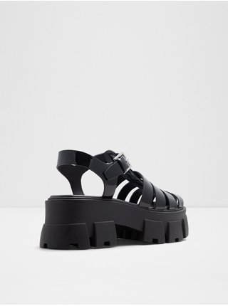Černé dámské lesklé sandály na platformě ALDO Suzy 