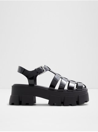 Černé dámské lesklé sandály na platformě ALDO Suzy 