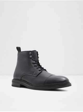Černé pánské kožené kotníkové boty ALDO Unilis 