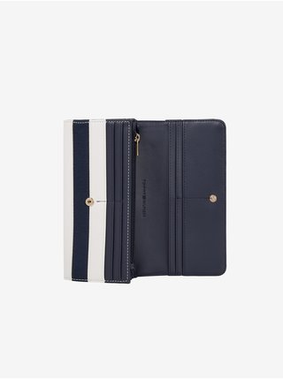 Modro-bílá pruhovaná dámská peněženka Tommy Hilfiger Iconic LRG
