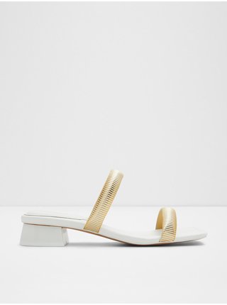 Dámské pantofle na nízkém podpatku ve zlato-bílé barvě ALDO Devobaraen