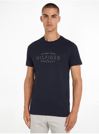 Tmavomodré pánske tričko Tommy Hilfiger Curve
