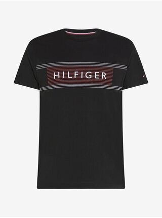 Čierne pánske tričko Tommy Hilfiger Brand Love Chest Tee
