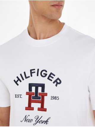 Bílé pánské tričko Tommy Hilfiger Curved Monogram Tee