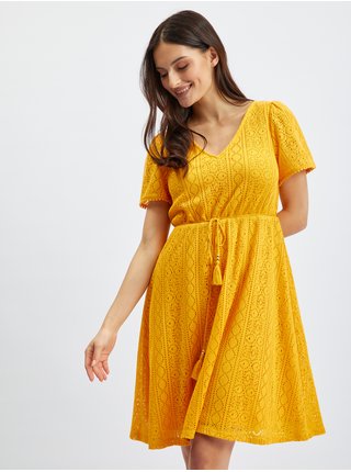 Žluté dámské vzorované šaty ORSAY 