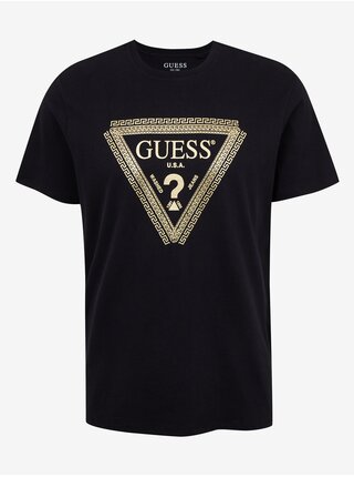 Černé pánské tričko Guess Chain Logo
