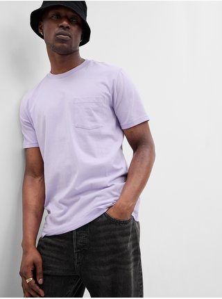 Světle fialové pánské tričko s kapsičkou GAP 