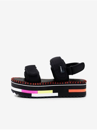 Černé dámské sandály na platformě Desigual Rainbow Color