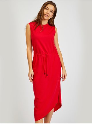 Červené dámské asymetrické basic šaty SAM73 Antlia 