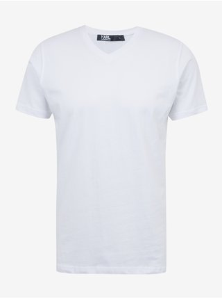 Súprava dvoch pánskych basic tričiek v bielej farbe KARL LAGERFELD