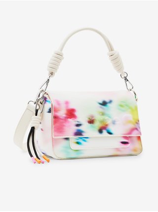 Bílá dámská květovaná kabelka Desigual Acidulé Phuket Mini-Straight Flap
