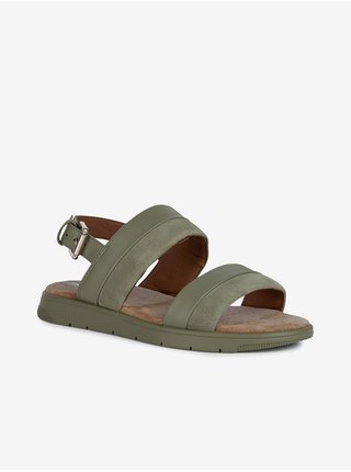 Zelené dámské kožené sandály Geox