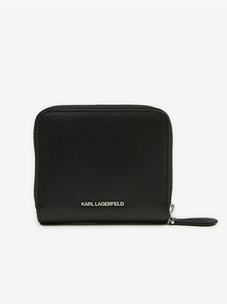 Čierna dámska kožená peňaženka KARL LAGERFELD Ikonik