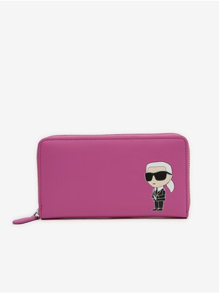 Růžová dámská kožená peněženka KARL LAGERFELD Ikonik