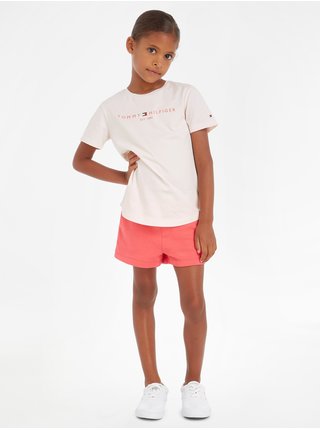 Sada holčičího trička a kraťasů v růžové barvě Tommy Hilfiger
