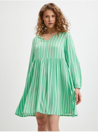 Světle zelené dámské pruhované šaty Tom Tailor Denim  
