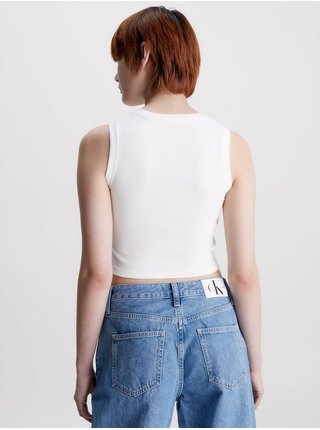 Bílé dámské crop top tílko Calvin Klein Jeans