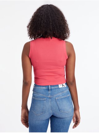 Tmavě růžové dámské crop top tílko Calvin Klein Jeans