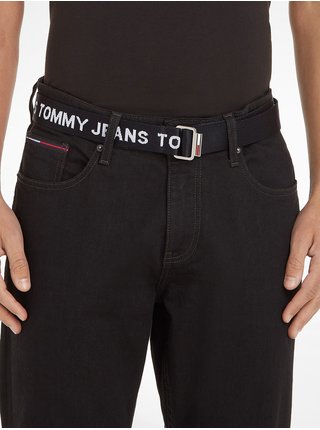 Čierny pánsky opasok Tommy Jeans