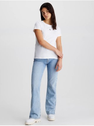 Tričká s krátkym rukávom pre ženy Calvin Klein Jeans - biela