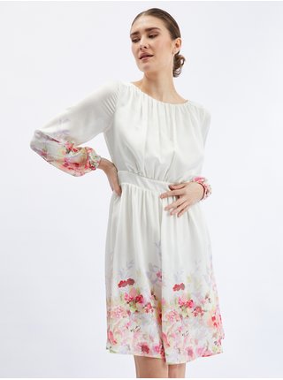 Růžovo-krémové dámské květované šaty ORSAY 