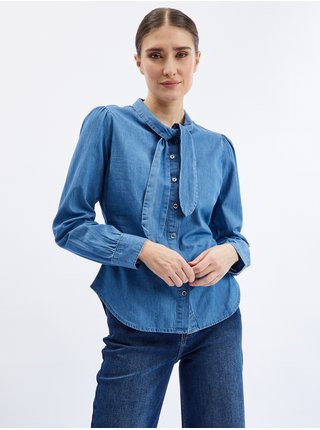 Modrá dámská džínová košile s ozdobným detailem ORSAY  