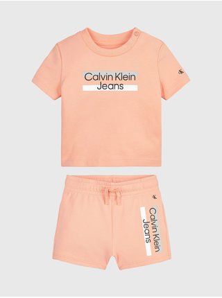 Oranžové holčičí pyžamo Calvin Klein Jeans 