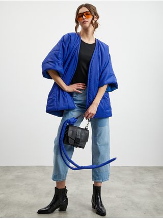 Modrá dámská prošívaná bunda se zavazováním Simpo Cloud