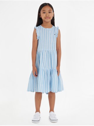Světle modré holčičí pruhované šaty Tommy Hilfiger