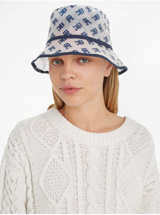 Bílý dámský vzorovaný nepromokavý klobouk Tommy Hilfiger