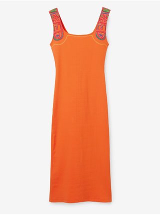 Voľnočasové šaty pre ženy Desigual - oranžová
