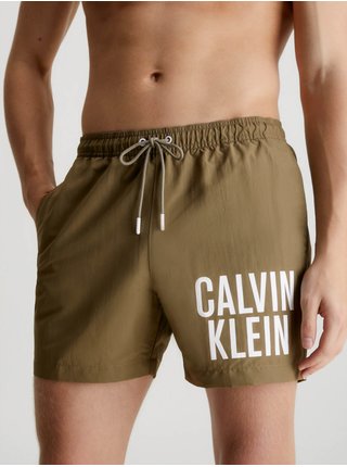 Khaki pánské plavky Calvin Klein Underwear Intense Power-Medium Drawstring 