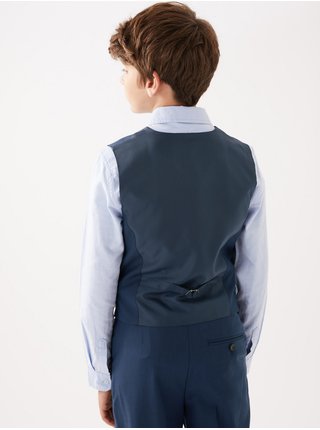 Tmavě modrá klučičí obleková vesta Marks & Spencer Mini Me 
