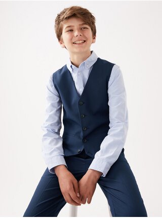 Tmavě modrá klučičí obleková vesta Marks & Spencer Mini Me 
