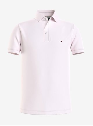 Světle růžové pánské polo tričko Tommy Hilfiger 1985 Slim Polo 