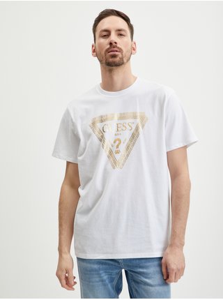 Biele pánske tričko Guess Chain Logo