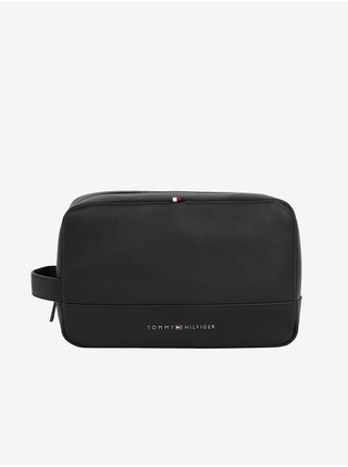 Černý pánský kosmetický kufřík Tommy Hilfiger Essential PU Washbag 