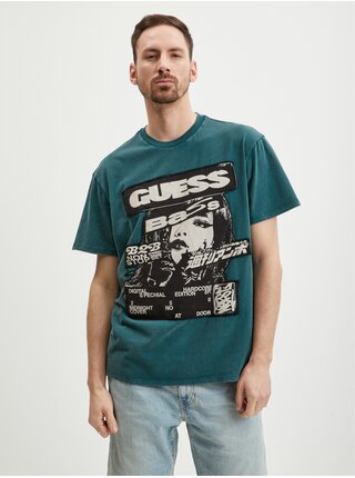 Petrolejové pánské tričko Guess Music