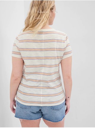 Béžové dámské pruhované tričko GAP