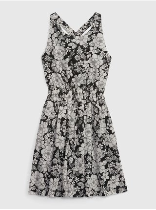 Bílo-černé holčičí květované šaty GAP 
