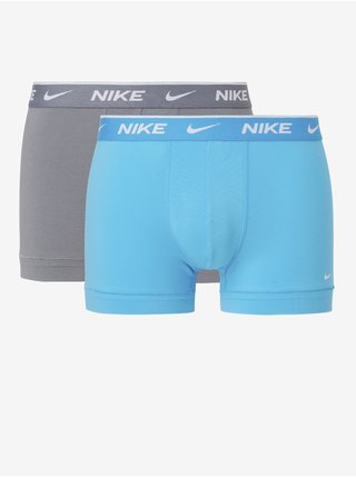 Sada dvoch pánských boxerok v modrej a šedej farbe Nike