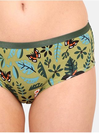 Khaki dámské veselé kalhotky Dedoles Ptáčci z džungle