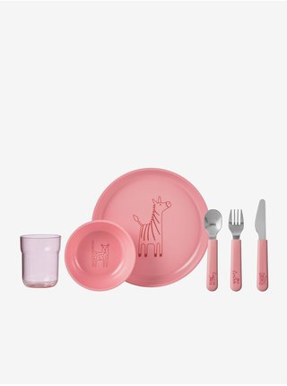 Dětská jídelní sada šesti kusů v růžové barvě Mepal Mio