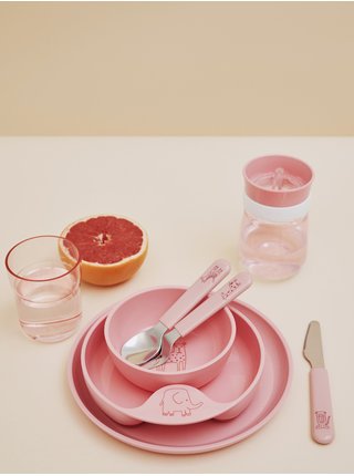 Dětská jídelní sada šesti kusů v růžové barvě Mepal Mio