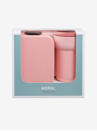 Sada hrnku a svačinového boxu na cesty v růžové barvě Mepal Nordic Pink