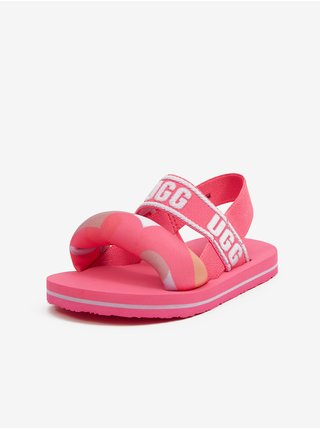 Bielo-ružové dievčenské sandále UGG Zuma
